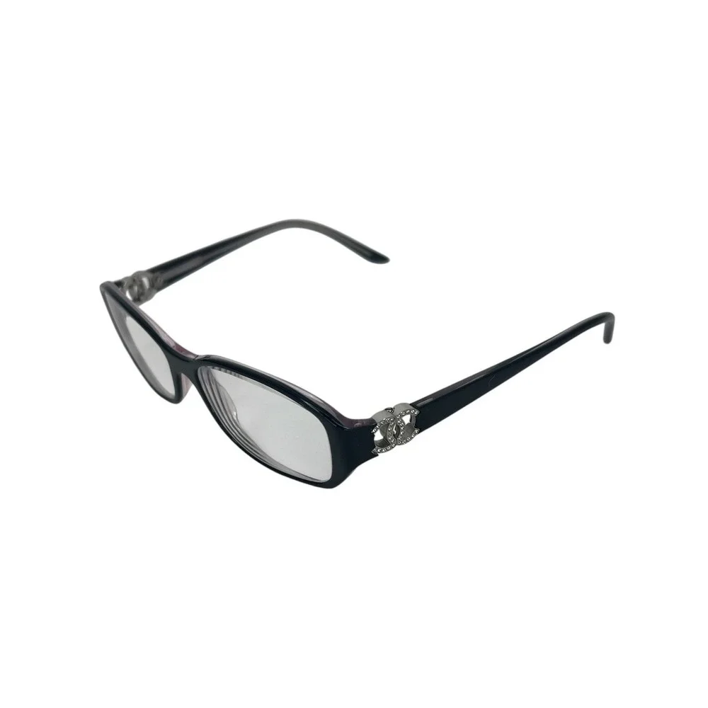 Chanel 3107B Black Crystal Logo Eyeglasses 501 with Case
